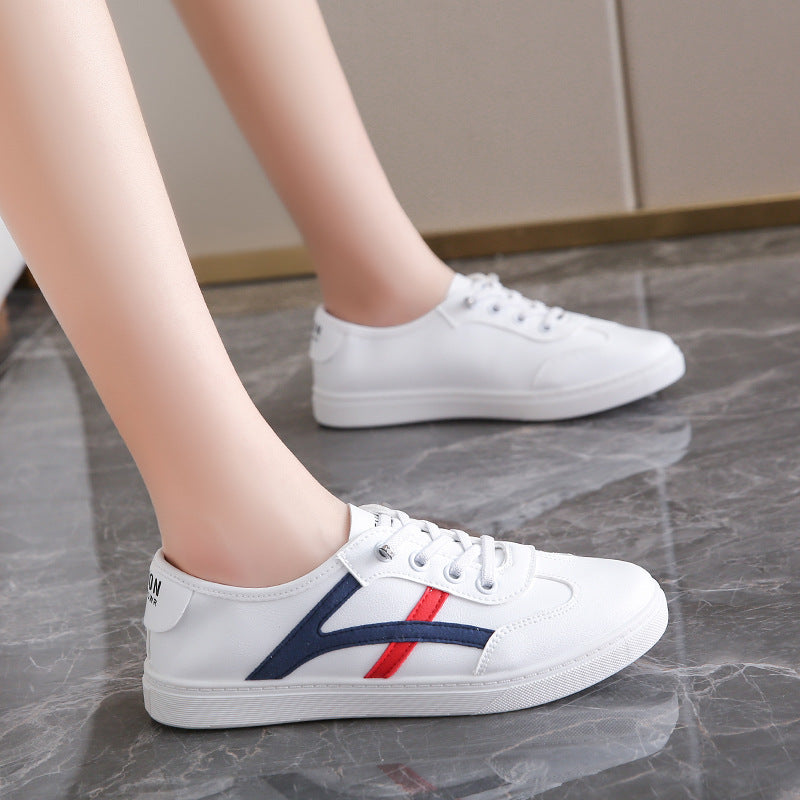 Women's versatile casual single shoes, white shoes, comfortable and non slip, student shoes, breathable flat bottom  walking shoes