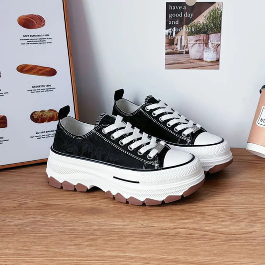 Lace-Up Canvas Platform Sneakers  Sneakers