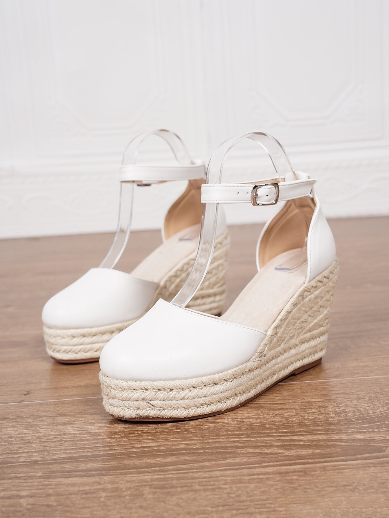 Platform Espadrille Sandals With Ankle Strap 