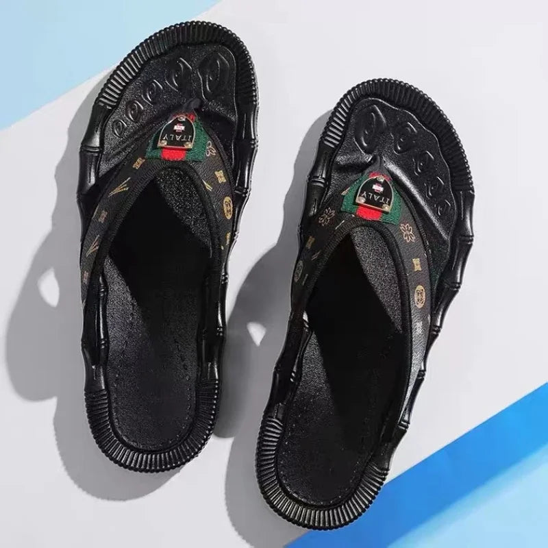 Summer Slippers Men Flip Flops Beach Sandals Non-slip Casual Flat Shoes Slippers Indoor House Shoes for Men Outdoor Slides  casual slippers
