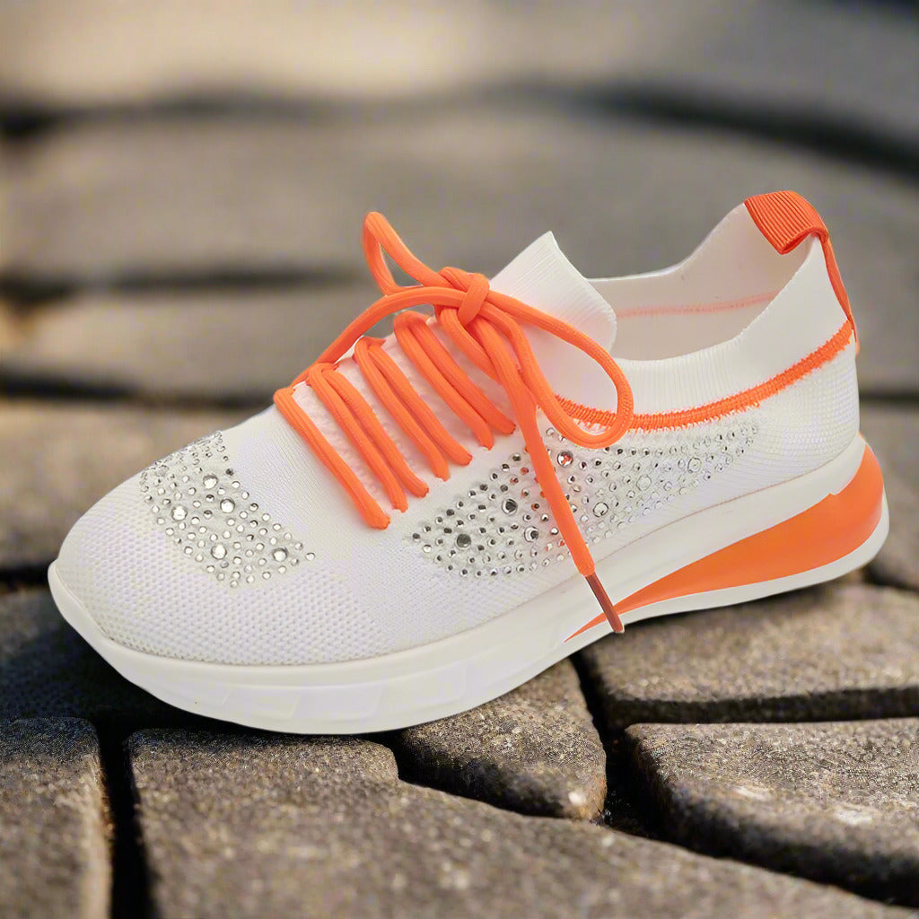 Summer New Style Rhinestone Casual Shoes Women Walking Shoes Socks Sports Shoes  walking shoes
