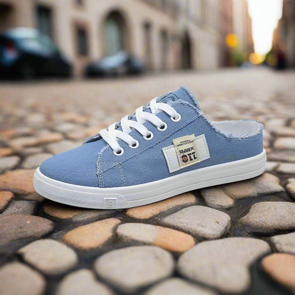 Frayed Hem Lace Up Canvas Sneakers  Sneakers