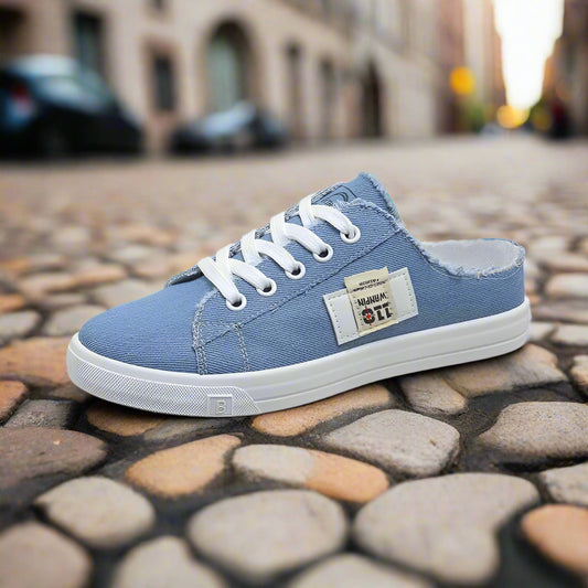 Frayed Hem Lace Up Canvas Sneakers  Sneakers