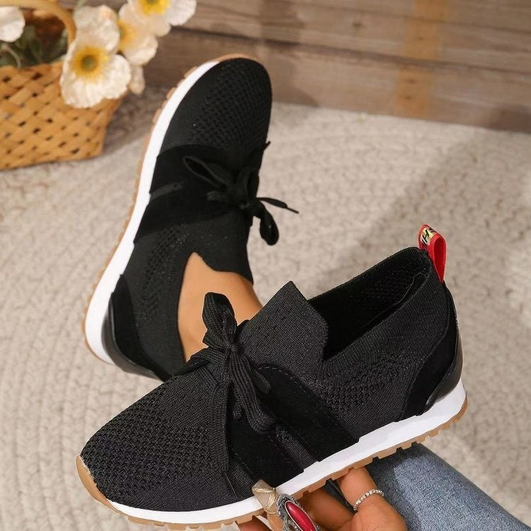 New Lace-Up Mesh Flats – Breathable Casual Walking Wedges for Women  walking shoes