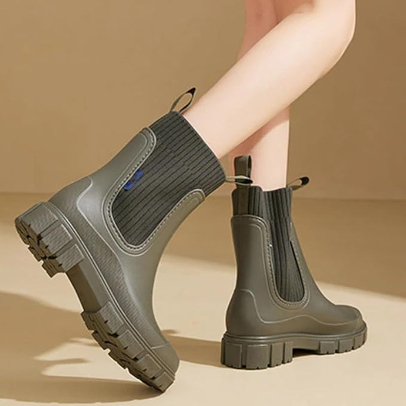 Women’s Waterproof Mid-Tube Rain Boots – Non-Slip Rubber Boots 