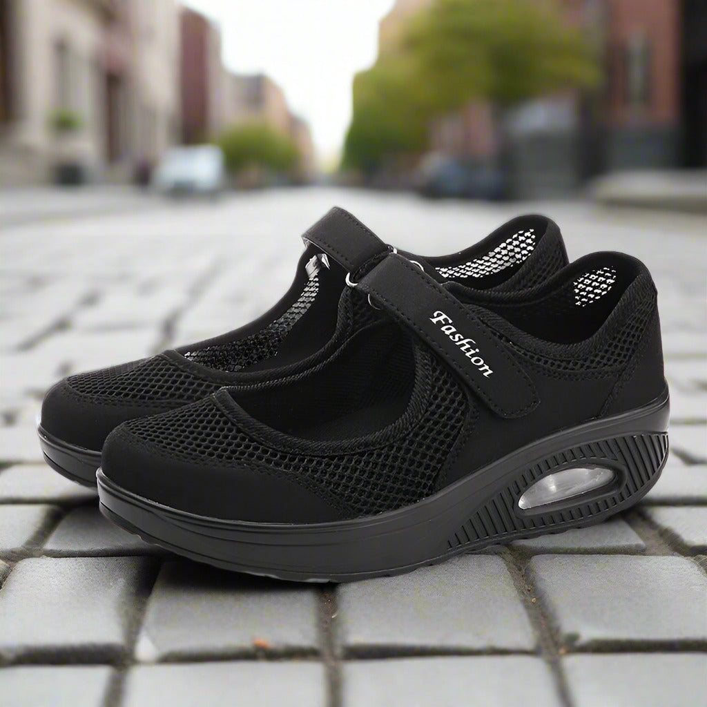 Outdoor large-size mesh shoes rocking shoes women's shoes air cushion mesh shoes sneakers foot covers  walking shoes