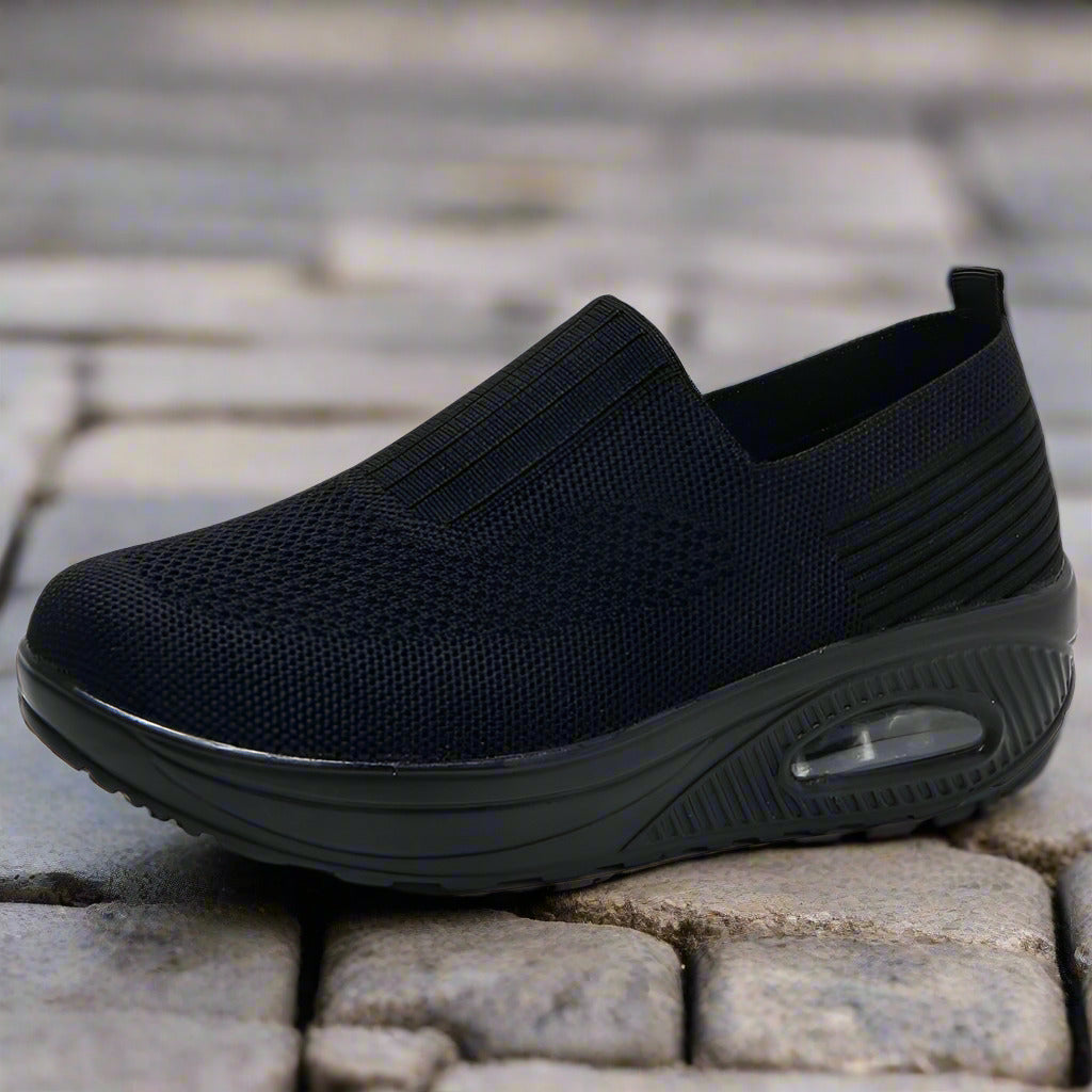 Women's shoes with thick sole and air cushion comfortable for casual sports breathable and fly woven soft soled women's shoes  walking shoes