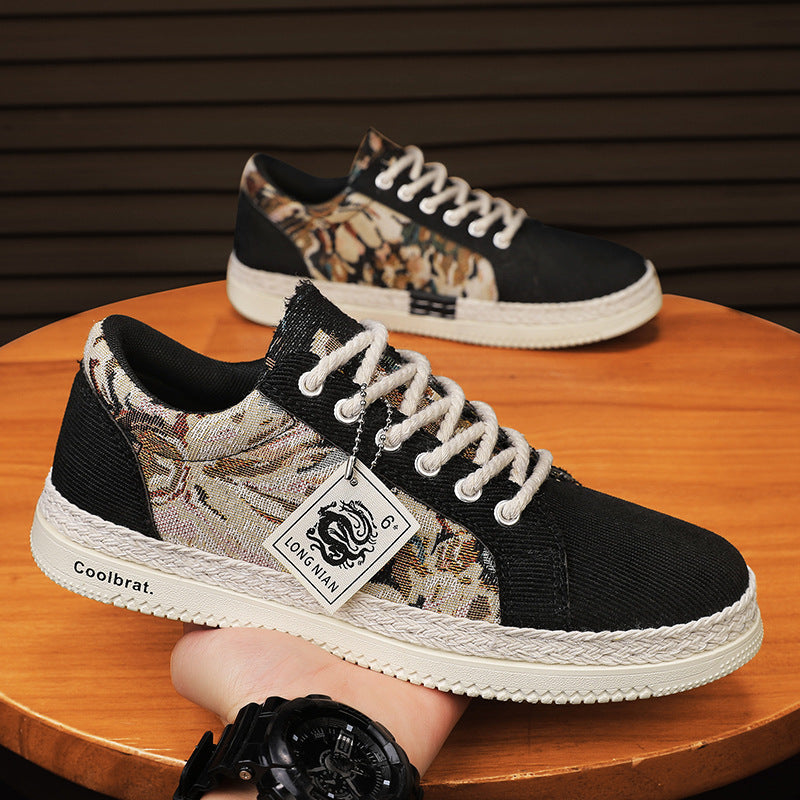Trendy and versatile sports and leisure board shoes linen shoes  walking shoes