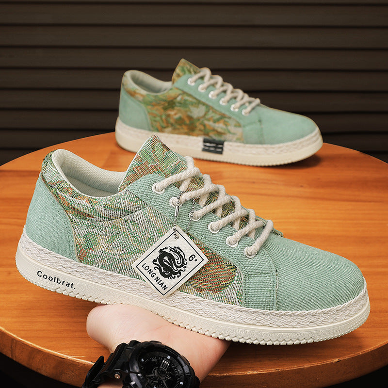 Trendy and versatile sports and leisure board shoes linen shoes  walking shoes