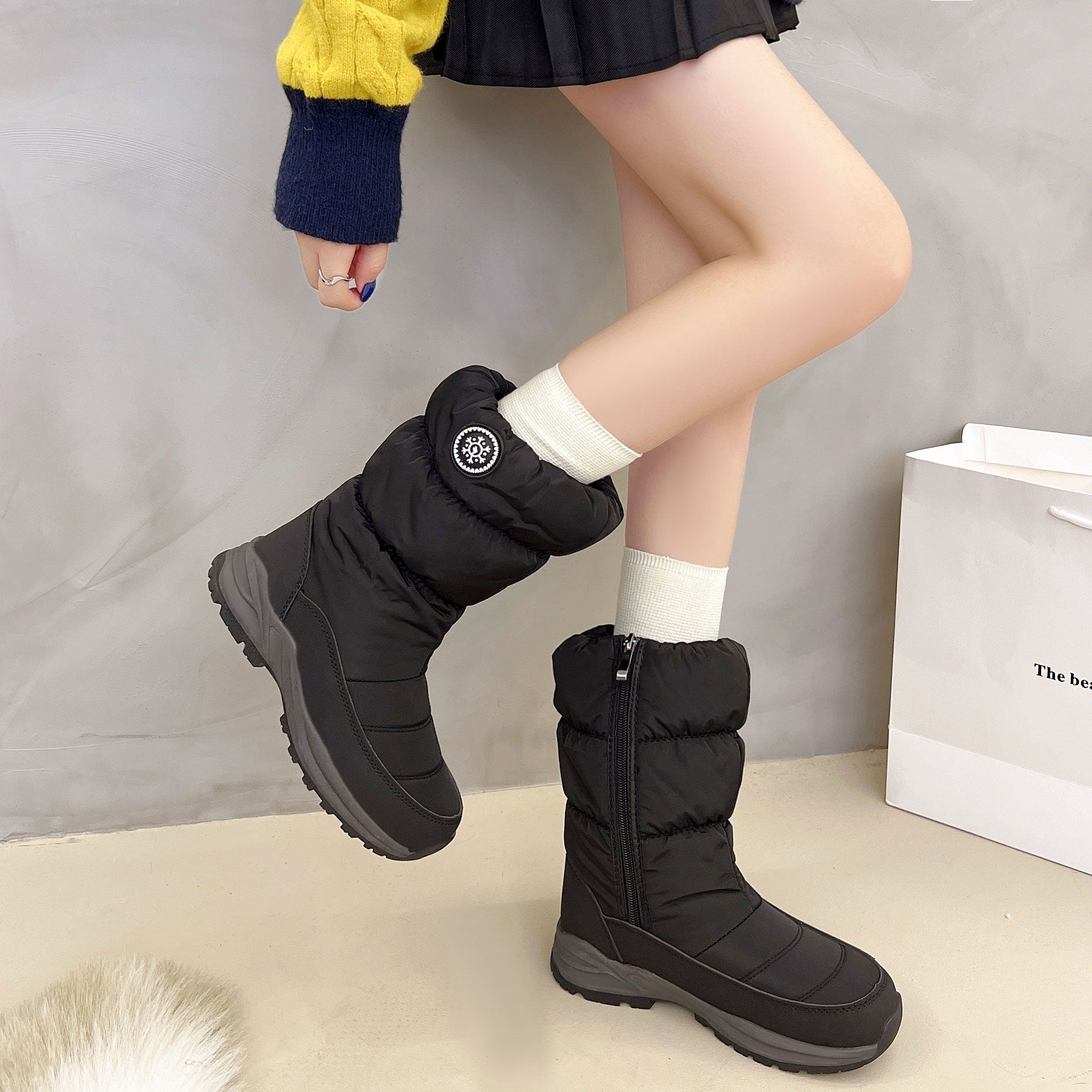 Thickened Cotton Mid-calf Snow Boots 