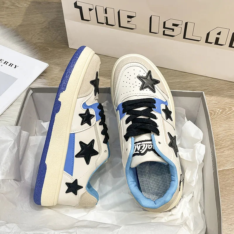 Contrast Star Round Toe Athletic Sneakers  Sneakers