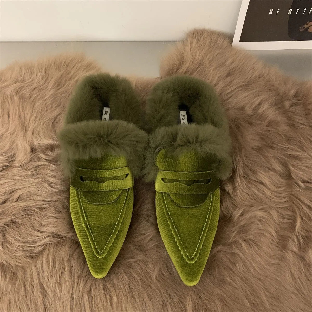 Women Thick Fur Winter Slippers Warm Shoes Slippers Platform Heels Casual Cotton  Home Slides Boots  New Plush Women Shoes  casual slippers