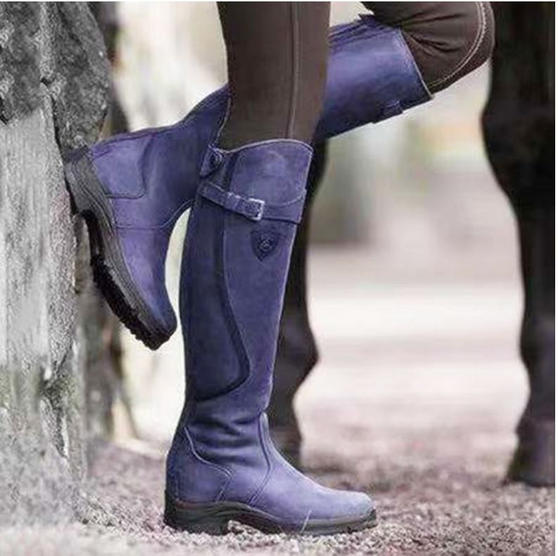 Heritage Rider Buckle Knee-High Western Boots