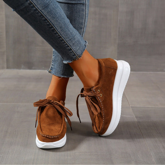 Casual sports single shoe round toe lace up flat bottom comfortable mesh women's shoes  walking shoes