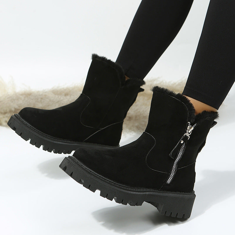 Women’s Plush Snow Boots – Warm Waterproof Winter Boots (Plus Size) 