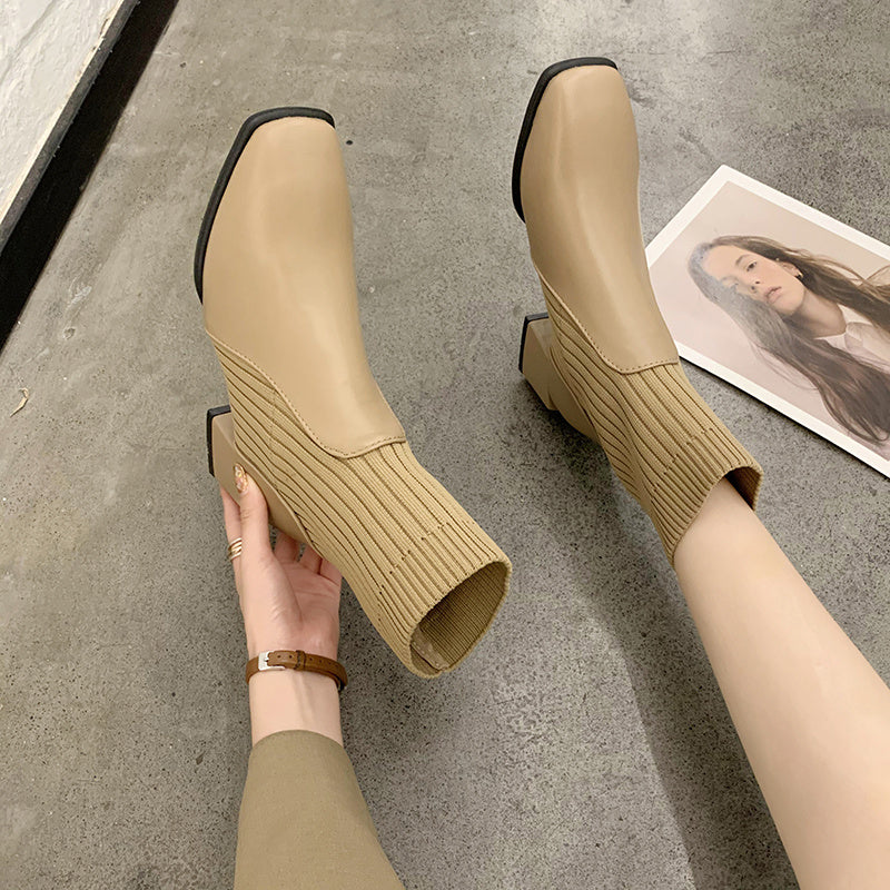Modern Muse Square-Toe Sock Boots