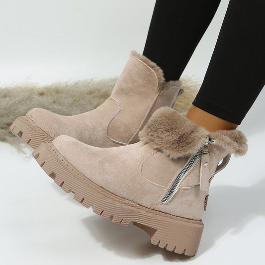 Women’s Plush Snow Boots – Warm Waterproof Winter Boots (Plus Size) 