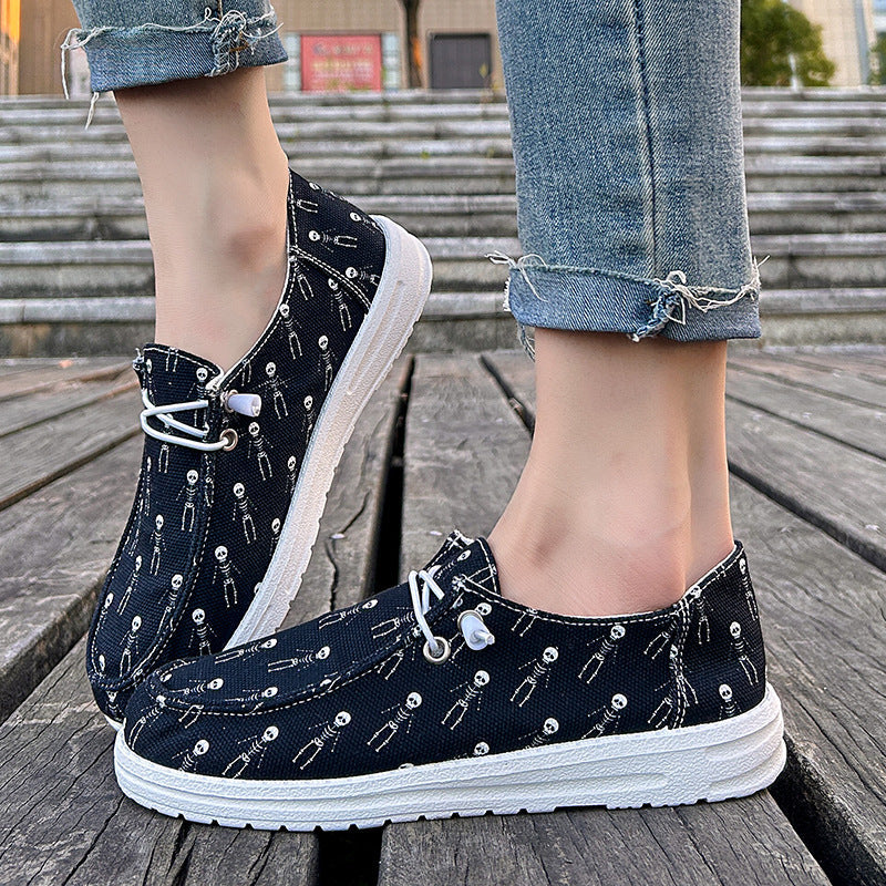 Women's Canvas Casual Plus Size Halloween Versatile Soft Sole Shoes  walking shoes