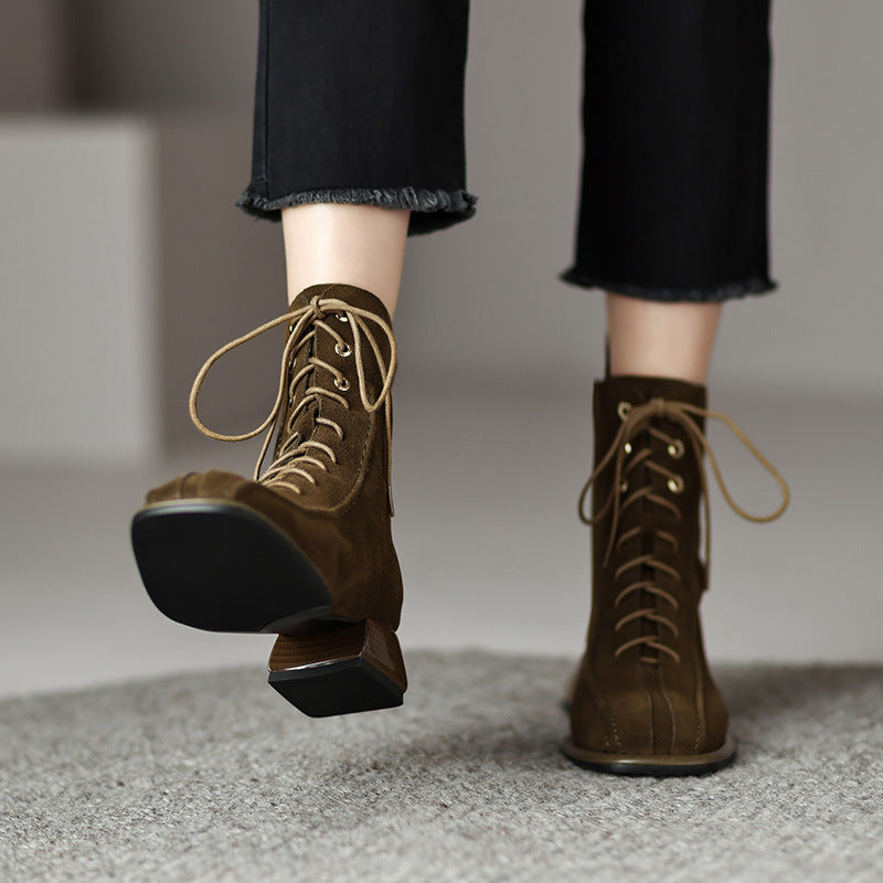 Women's All-match Square Toe Martin Boots 