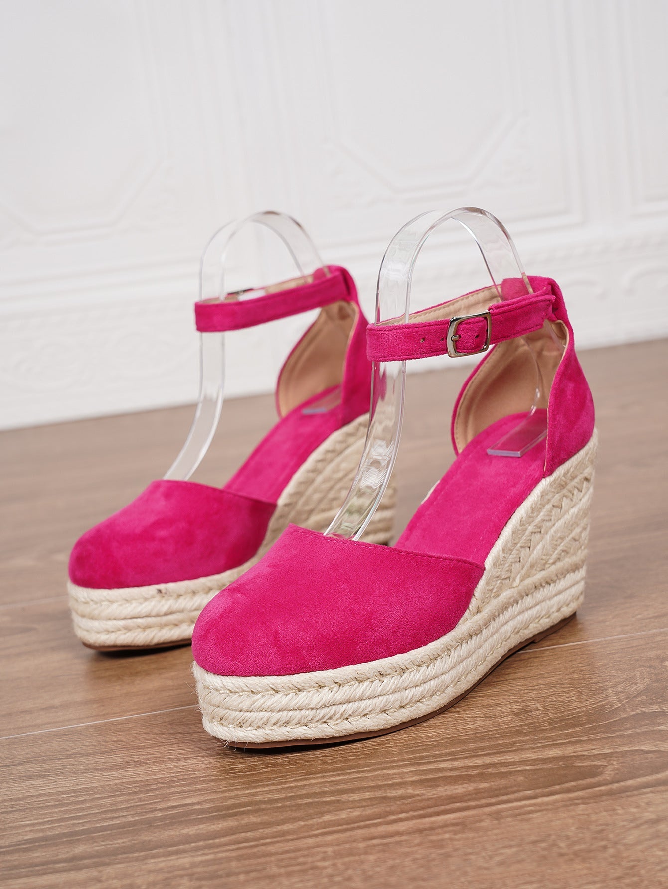 Platform Espadrille Sandals With Ankle Strap 