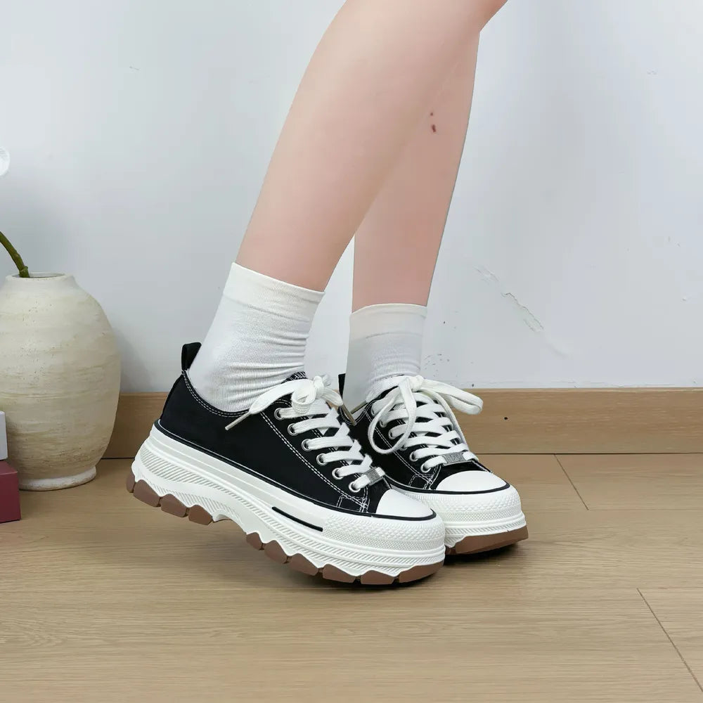 Lace-Up Canvas Platform Sneakers  Sneakers