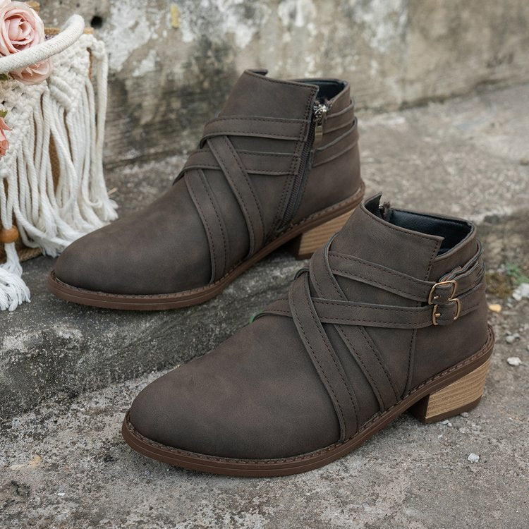 Retro Style Fashionable Single Boots 