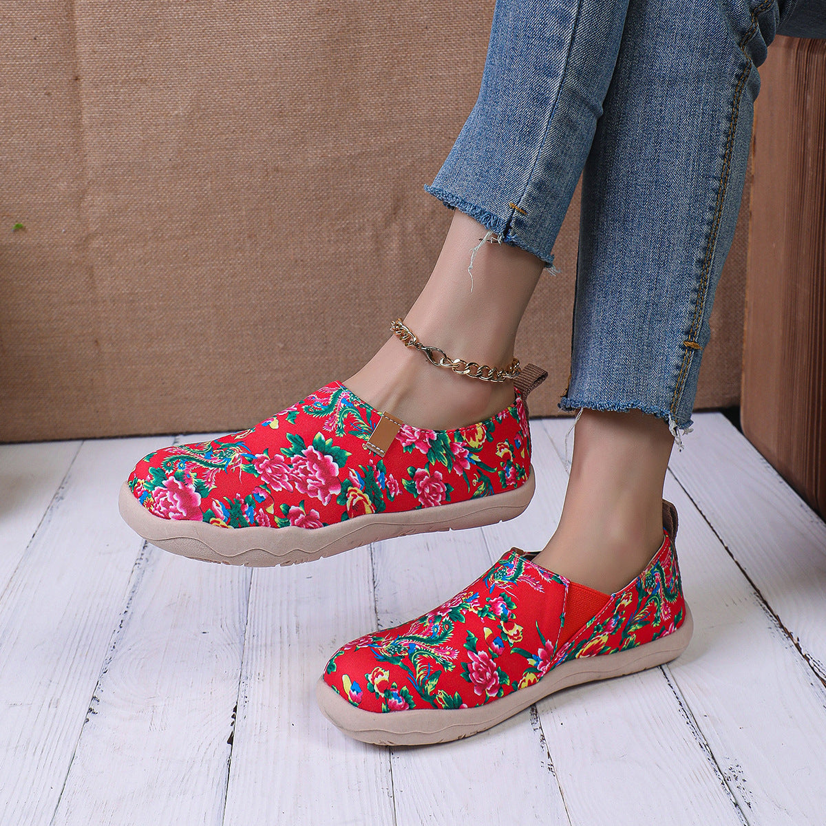 Round Toe Flat Bottom Comfortable Slip-on Lofter Pumps Sneakers For Women  Sneakers
