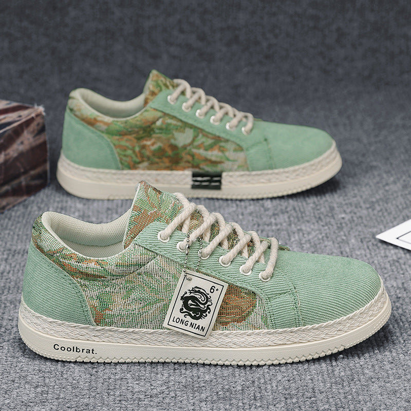 Trendy and versatile sports and leisure board shoes linen shoes  walking shoes