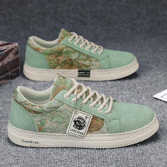 Trendy and versatile sports and leisure board shoes linen shoes  walking shoes