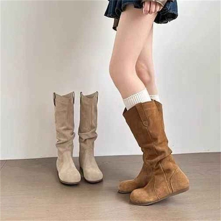 Creeper Knight Flat-Heel Cowboy Boots 