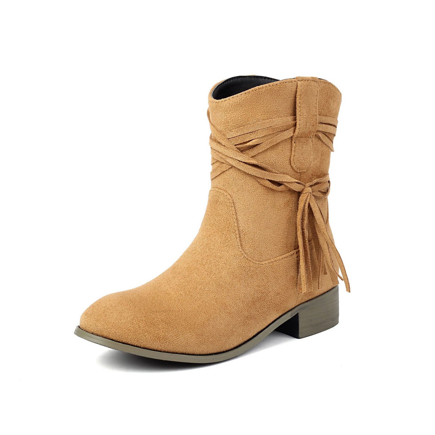 Short Boots Round Toe Foreign Trade Suede Tassel Women's Shoes  Boots