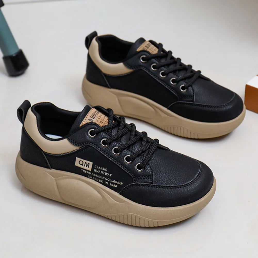 Lace Up Round Toe Platform Sneakers  Sneakers