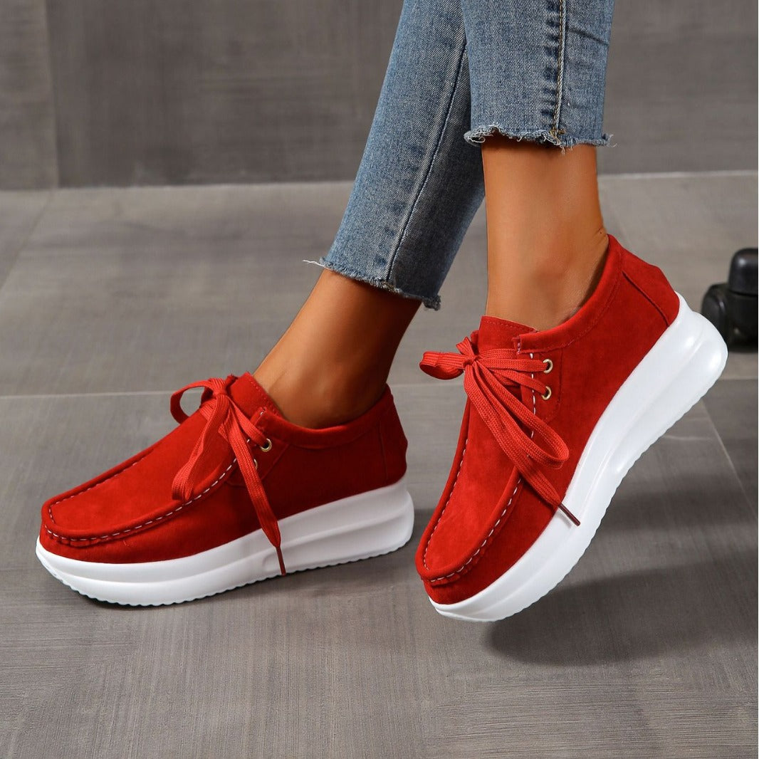Casual sports single shoe round toe lace up flat bottom comfortable mesh women's shoes  walking shoes