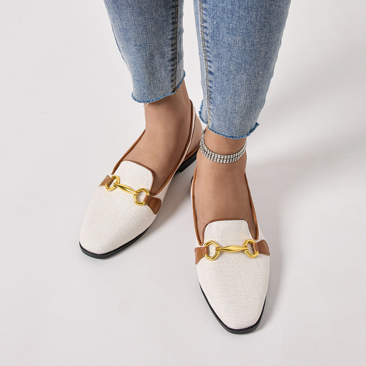 Closed Toe Half Slippers Women's Chunky Heel Low Heel Sandals  walking shoes