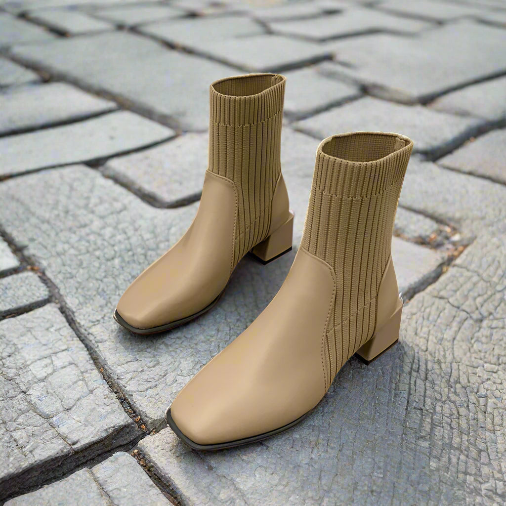 Modern Muse Square-Toe Sock Boots