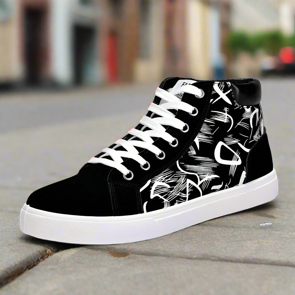 Vulcanized Canvas Shoes for Summer Graffiti High Top  Sneakers