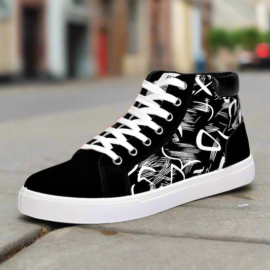 Vulcanized Canvas Shoes for Summer Graffiti High Top  Sneakers