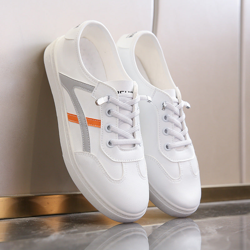 Women's versatile casual single shoes, white shoes, comfortable and non slip, student shoes, breathable flat bottom  walking shoes
