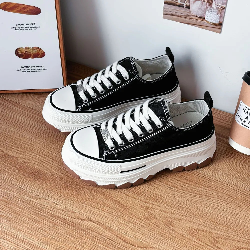 Lace-Up Canvas Platform Sneakers  Sneakers