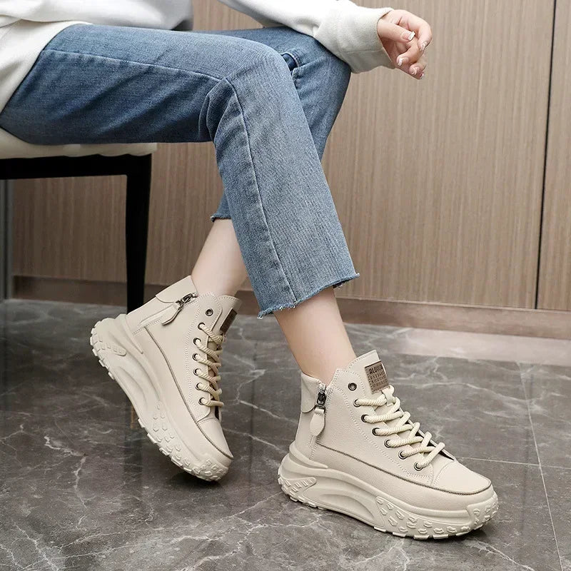 Women's Sneakers Luxury Fashion Womens Boots High-top Platform Casual Shoes New Female Outdoor Running Shoes Zapatillas De Mujer  Sneakers