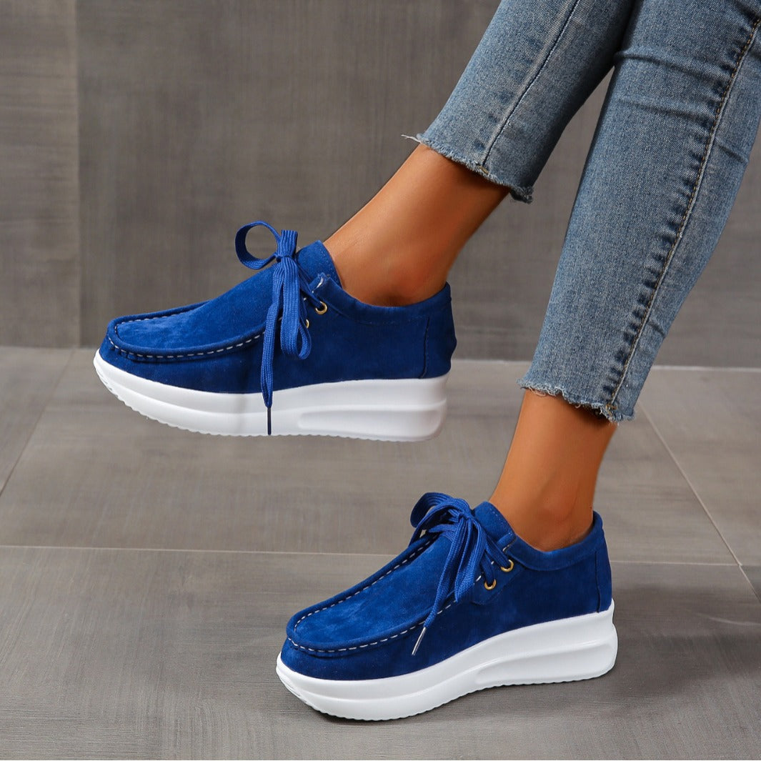 Casual sports single shoe round toe lace up flat bottom comfortable mesh women's shoes  walking shoes