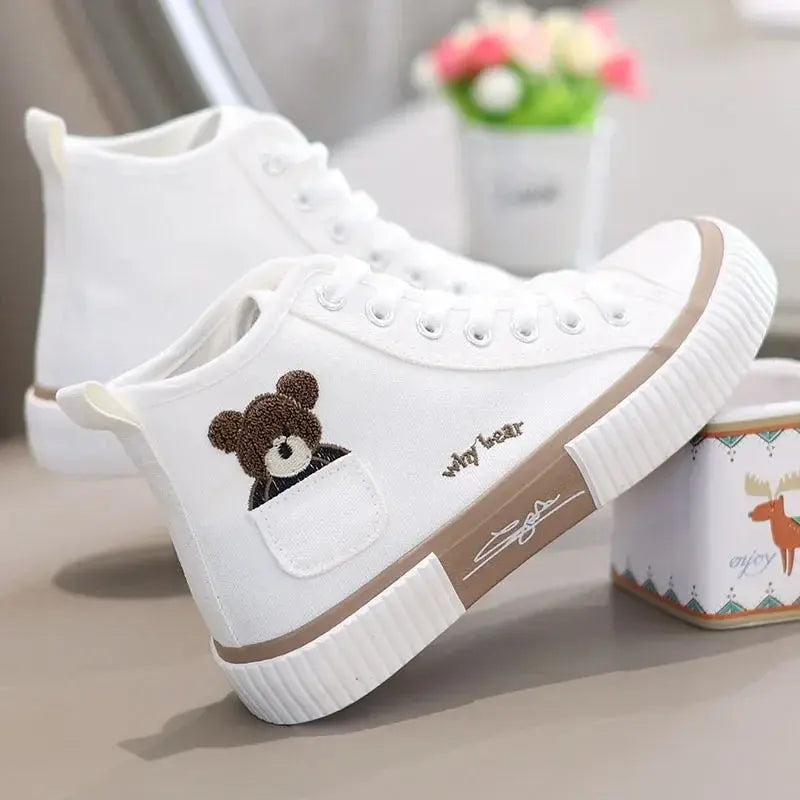 Cute Canvas Shoes Women Breathable Sneakers Brand Sport Shoes for Woman Casual Vulcanized Shoe Flats High Top Zapatos Mujer  Sneakers