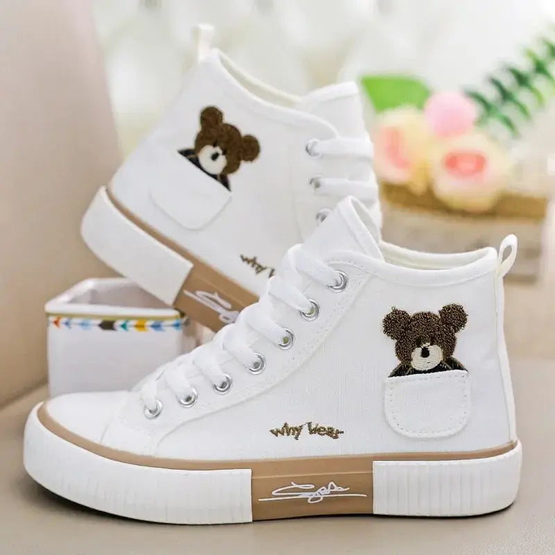Cute Canvas Shoes Women Breathable Sneakers Brand Sport Shoes for Woman Casual Vulcanized Shoe Flats High Top Zapatos Mujer  Sneakers