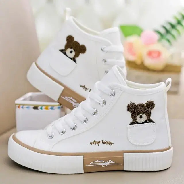 Cute Canvas Shoes Women Breathable Sneakers Brand Sport Shoes for Woman Casual Vulcanized Shoe Flats High Top Zapatos Mujer  Sneakers