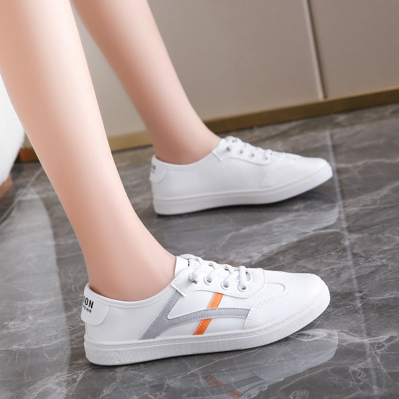 Women's versatile casual single shoes, white shoes, comfortable and non slip, student shoes, breathable flat bottom  walking shoes