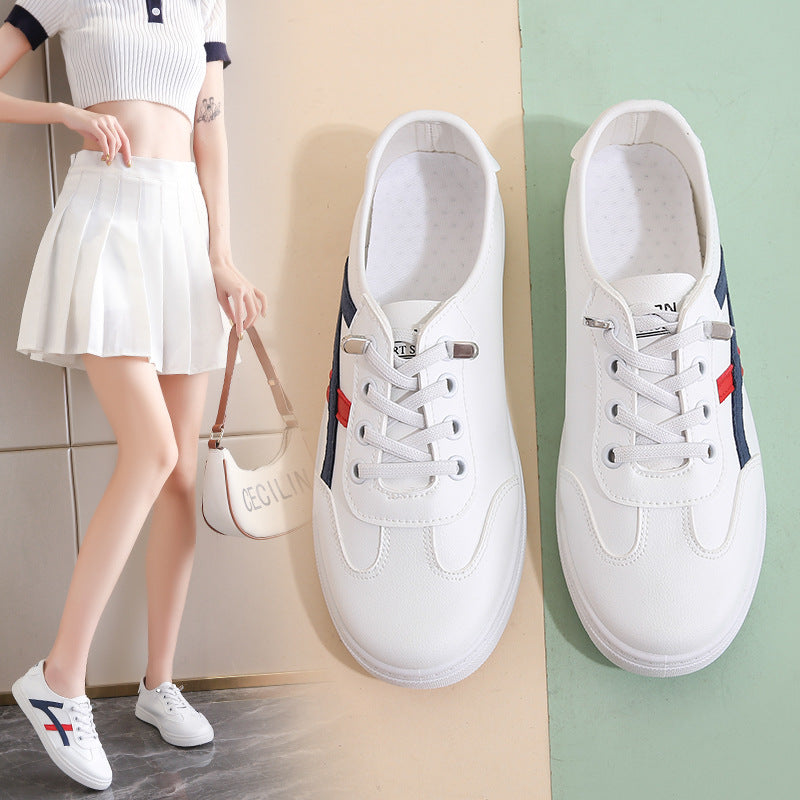Women's versatile casual single shoes, white shoes, comfortable and non slip, student shoes, breathable flat bottom  walking shoes