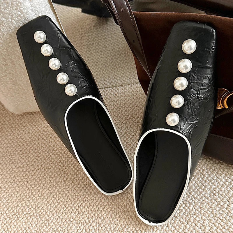 Fashion String Bead Female Slides Ladies Slippers Luxury Footwear Summer Beach Slippers Flats Sandals Shoes For Women Mules  casual slippers