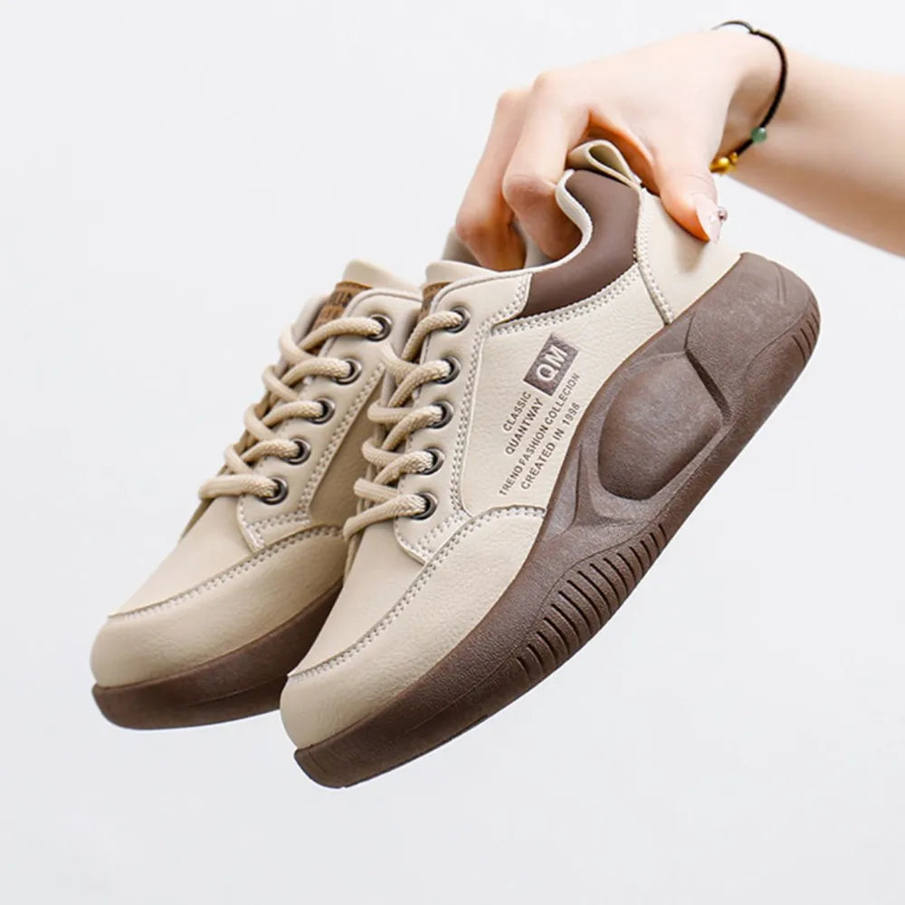Lace Up Round Toe Platform Sneakers  Sneakers