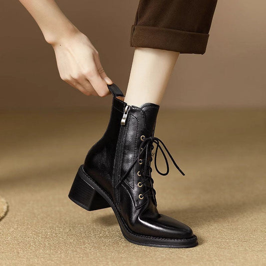 Women's French Elegant Pointed-toe Short Tube Boots  Boots