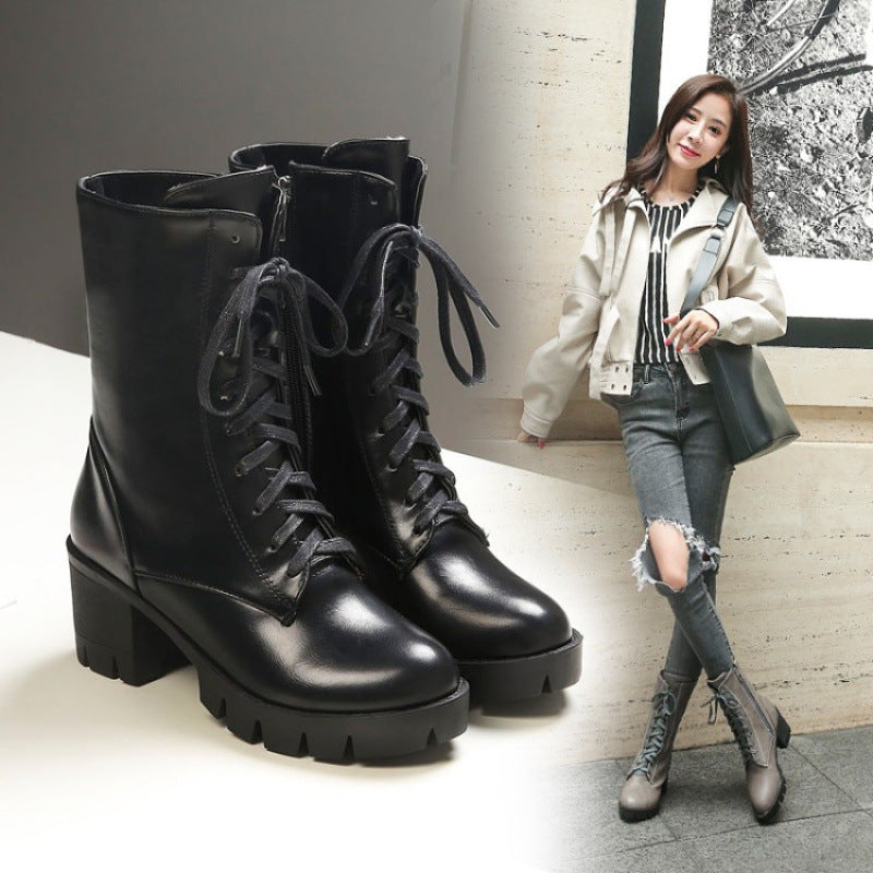 Women's European And American Taiwan Platform Martin Boots  Boots